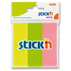 Stick'n Notes - 76 x 25 mm, 3 × 50 listov, neon