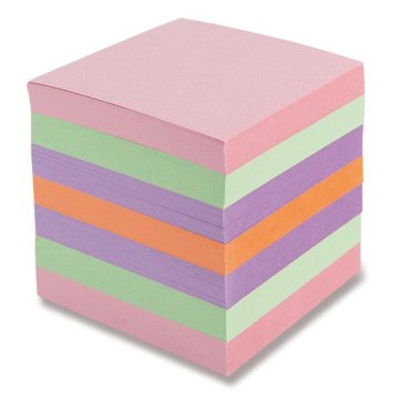 Barvni blok za beležke - nelepljen - 90 × 90 × 90 mm, 800 listov