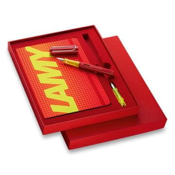 Lamy AL-star Glossy Red - nalivno pero, darilni set z beležnico