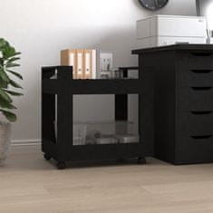Vidaxl Voziček za pisalno mizo črn 60x45x60 cm inženirski les
