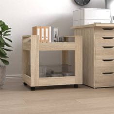 Vidaxl Voziček za pisalno mizo sonoma hrast 60x45x60 cm inž. les