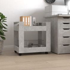 Vidaxl Voziček za pisalno mizo betonsko siv 60x45x60 cm inženirski les