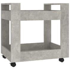 Greatstore Voziček za pisalno mizo betonsko siv 60x45x60 cm inženirski les