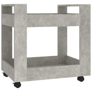 Vidaxl Voziček za pisalno mizo betonsko siv 60x45x60 cm inženirski les