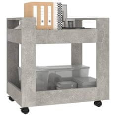 Vidaxl Voziček za pisalno mizo betonsko siv 60x45x60 cm inženirski les