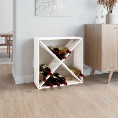 Vidaxl Stojalo za vino belo 62x25x62 cm trdna borovina
