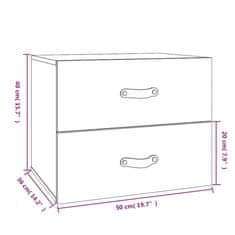 Vidaxl Stenska nočna omarica medeno rjava 50x36x40 cm
