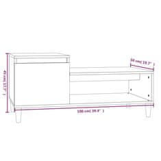 Vidaxl Klubska mizica sonoma hrast 100x50x45 cm inženirski les