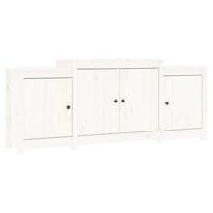 Vidaxl Komoda bela 164x37x68 cm trdna borovina