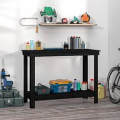 Vidaxl Delovna miza črna 110x50x80 cm trdna borovina