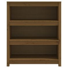 Vidaxl Knjižna omara medeno rjava 80x35x97 cm trdna borovina