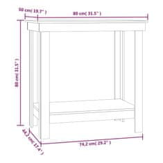 Vidaxl Delovna miza bela 80x50x80 cm trdna borovina