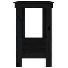 Vidaxl Delovna miza črna 180x50x80 cm trdna borovina
