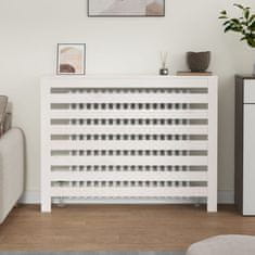 Vidaxl Pokrov za radiator bela 108,5x19x84 cm trdna borovina