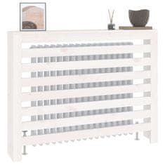 Vidaxl Pokrov za radiator bela 108,5x19x84 cm trdna borovina