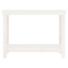 shumee Delovna miza bela 110x50x80 cm trdna borovina