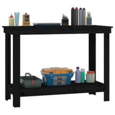Vidaxl Delovna miza črna 110x50x80 cm trdna borovina