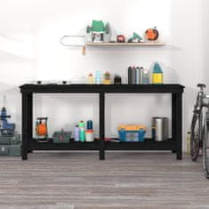 Vidaxl Delovna miza črna 180x50x80 cm trdna borovina