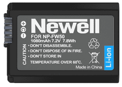 Newell baterija Sony NP-FW50, 2 kosa + Dual USB-C polnilec