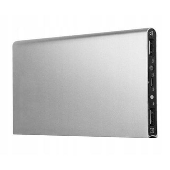 Northix Zmogljiv Powerbank, 20.000 mAh - srebrn