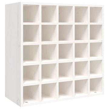 Vidaxl Vinska omarica bela 56x25x56 cm masiven les borovina