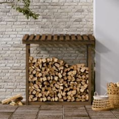 Greatstore Stojalo za drva medeno rjavo 108x64,5x110 cm trdna borovina