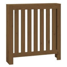 Vidaxl Pokrov za radiator medeno rjav 79,5x19x84 cm trdna borovina