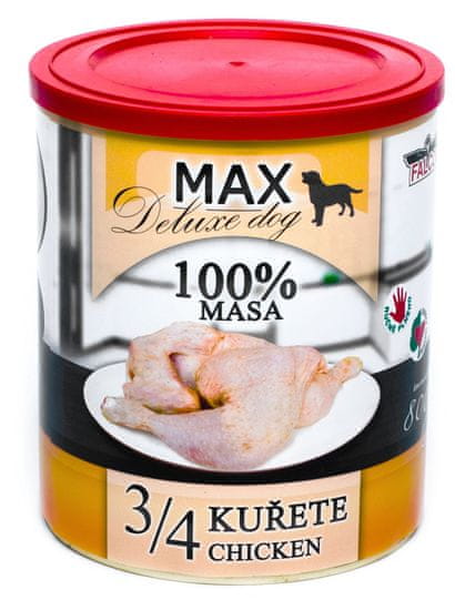 FALCO MAX Deluxe konzerve za odrasle pse, 3/4 piščanca, 8x 800 g