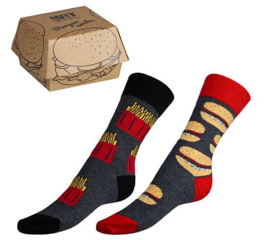 Nogavice Hamburger+fries 2 para v darilnem paketu - 39-42