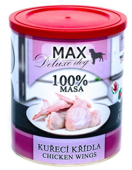 FALCO MAX Deluxe konzerve za odrasle pse, piščančja krilca, 8x 800 g