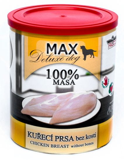 FALCO MAX Deluxe konzerve za odrasle pse, piščančje prsi brez kosti, 8x 800 g