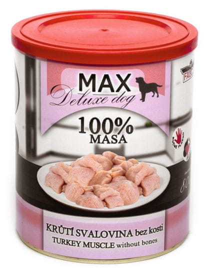 FALCO MAX Deluxe konzerve za odrasle pse, puran brez kosti, 8x 800 g