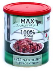 MAX Deluxe konzerve za odrasle pse, s koščki divjačine, 8x 800 g