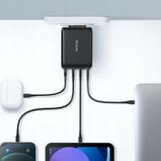 Mcdodo POLNILEC ZA TELEFON, GAN, HITER, USB-C/USB, 4 VRATA, 120 W, KABEL USB-C, MCDODO