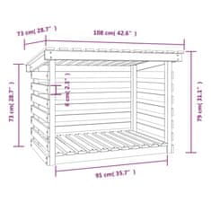 shumee Stojalo za drva medeno rjavo 108x73x79 cm trdna borovina