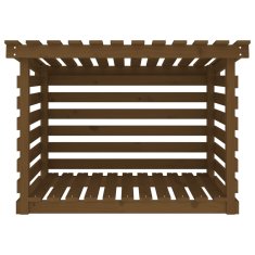 Vidaxl Stojalo za drva medeno rjavo 108x73x79 cm trdna borovina