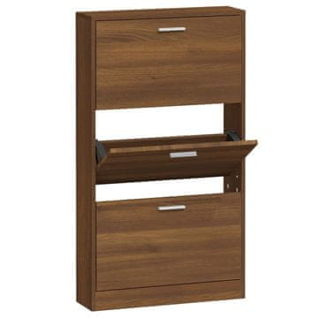 Vidaxl Omarica za čevlje rjav hrast 59x17x108 cm inženirski les