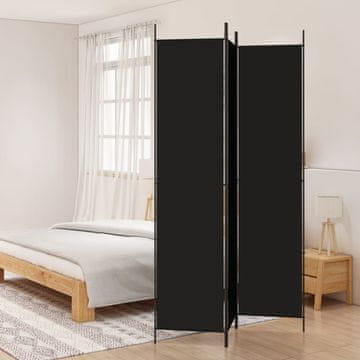 Vidaxl vidaXL 3-delni predelni pulti, črne barve, 150 x 220 cm, blago