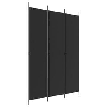 Vidaxl Paravan 3-delni 150x220 cm črna blago