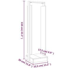 Greatstore Držalo za polena 33,5x30x110 cm trdna borovina