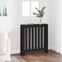 Vidaxl Pokrov za radiator črna 79,5x19x84 cm trdna borovina
