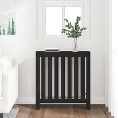 Vidaxl Pokrov za radiator črna 79,5x19x84 cm trdna borovina