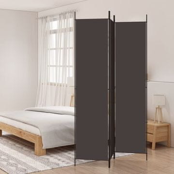 Vidaxl vidaXL 3-delni paravan, rjav, 150x220 cm, blago