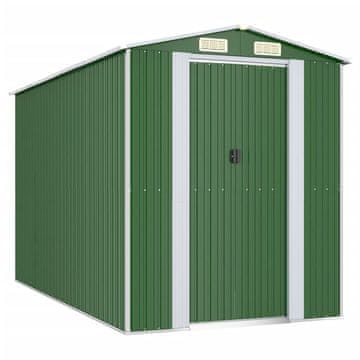 Vidaxl Vrtna lopa zelena 192x357x223 cm pocinkano jeklo