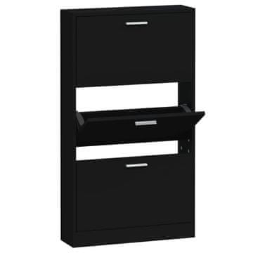 Vidaxl Omarica za čevlje črna 59x17x108 cm inženirski les