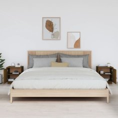 Vidaxl Nočna omarica 2 kosa medeno rjava 40x34x45 cm trdna borovina