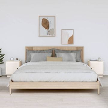 Vidaxl vidaXL Nočne omarice, komplet 2, bele, 40x34x45 cm, masiven borov les