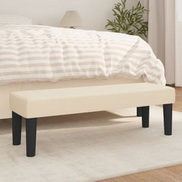 Vidaxl vidaXL Klop, kremne barve, 100x30x30 cm, oblazinjena s tkanino