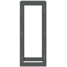 Vidaxl Stojalo za drva sivo 41x25x100 cm trdna borovina