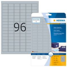 Herma Superprint Special etikete, 30,5 x 16,9 mm, 25/1, srebrne